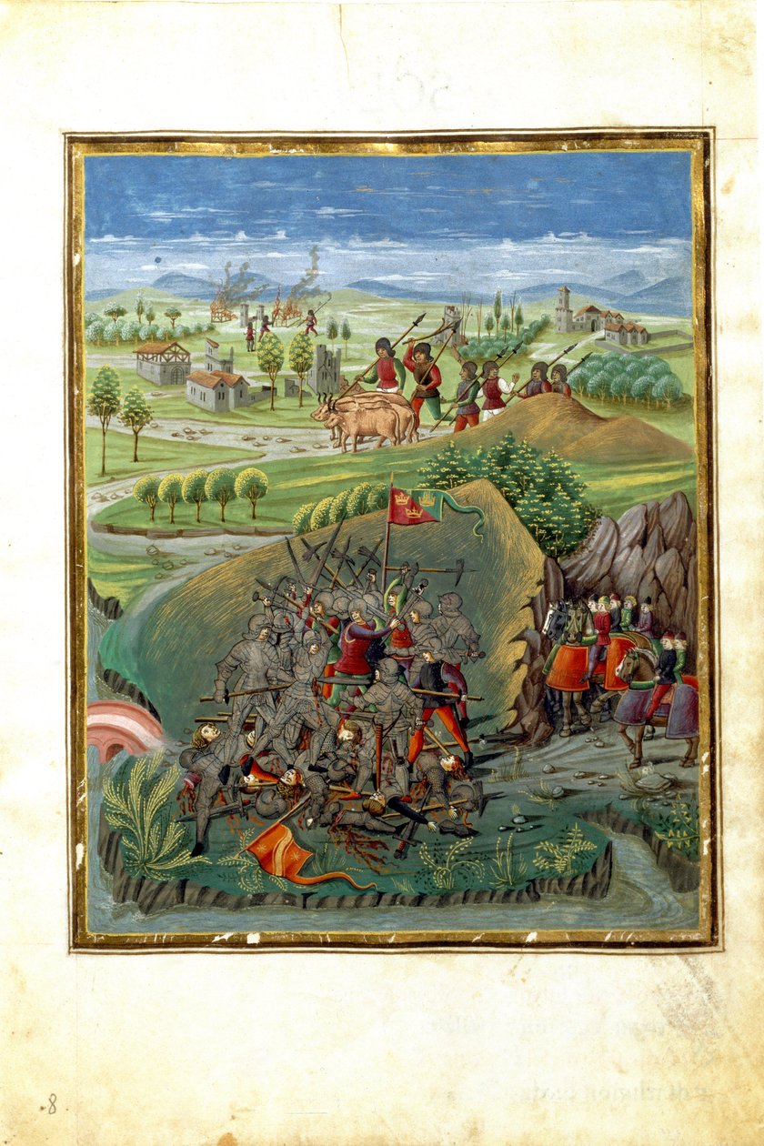 Influenza del pianeta Marte: scena di guerra (miniatura, c.1470) da Cristoforo De Predis