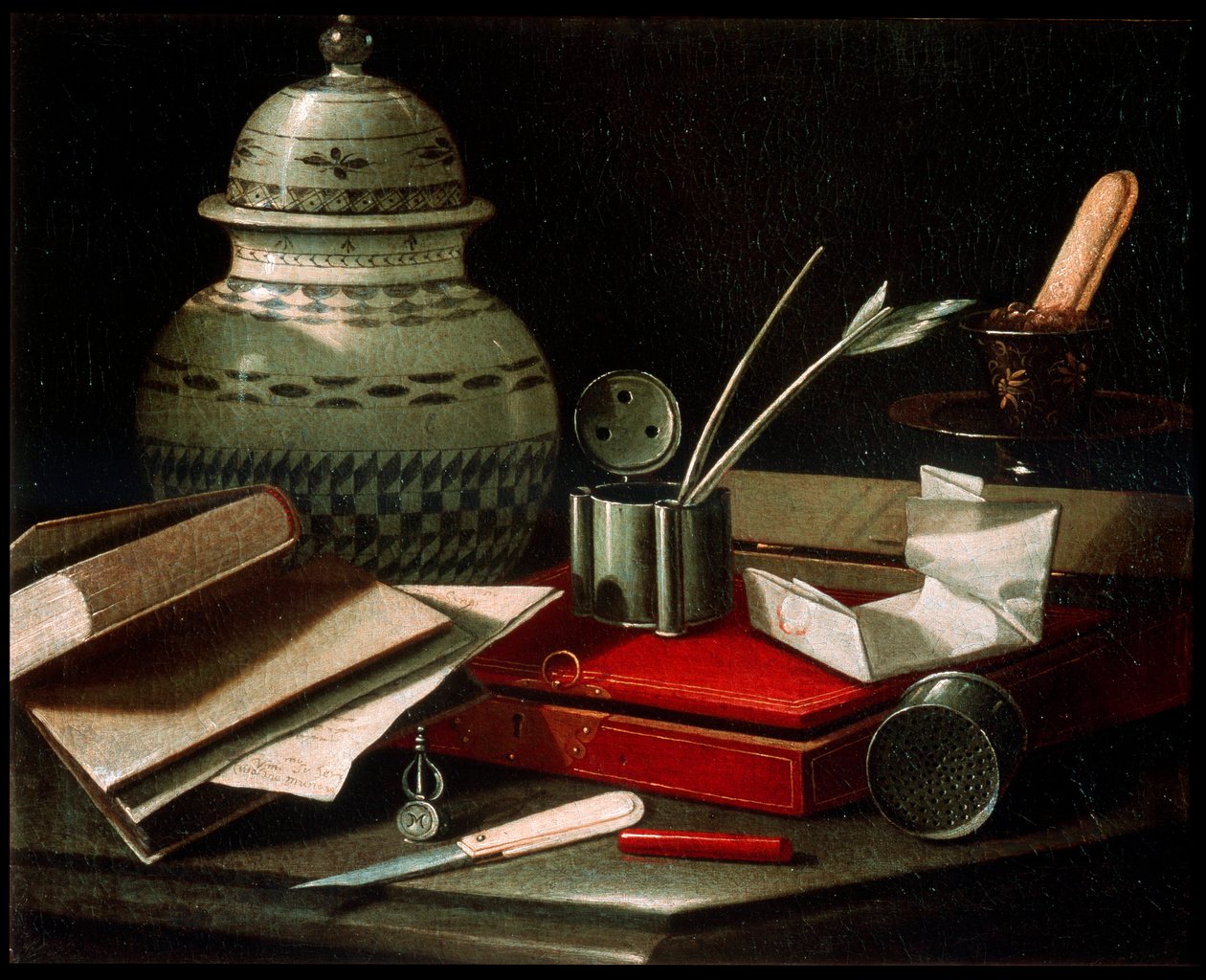 Natura morta con strumenti di scrittura, fine XVII o inizio XVIII secolo da Cristoforo Munari