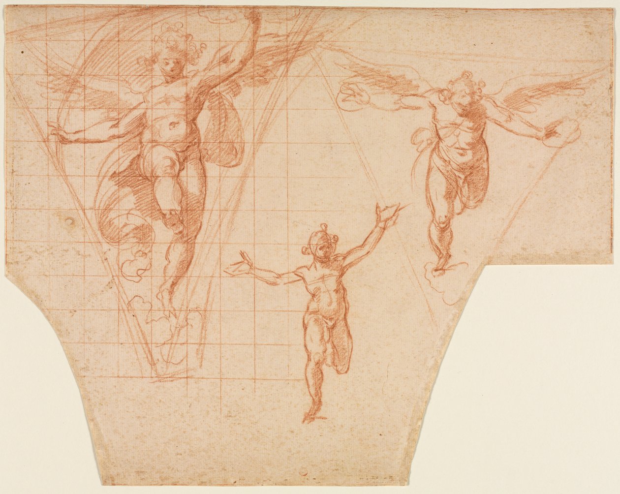 Tre studi di angeli per un pennacchio (recto), Studi per Cristo che incontra sua madre (verso), 159 da Cristoforo Roncalli