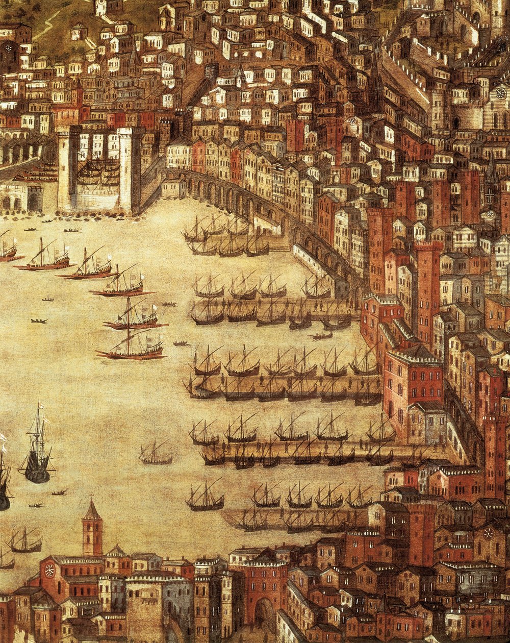 Veduta di Genova e del suo castello (dettaglio) 1597 da Cristoforo de Grassi