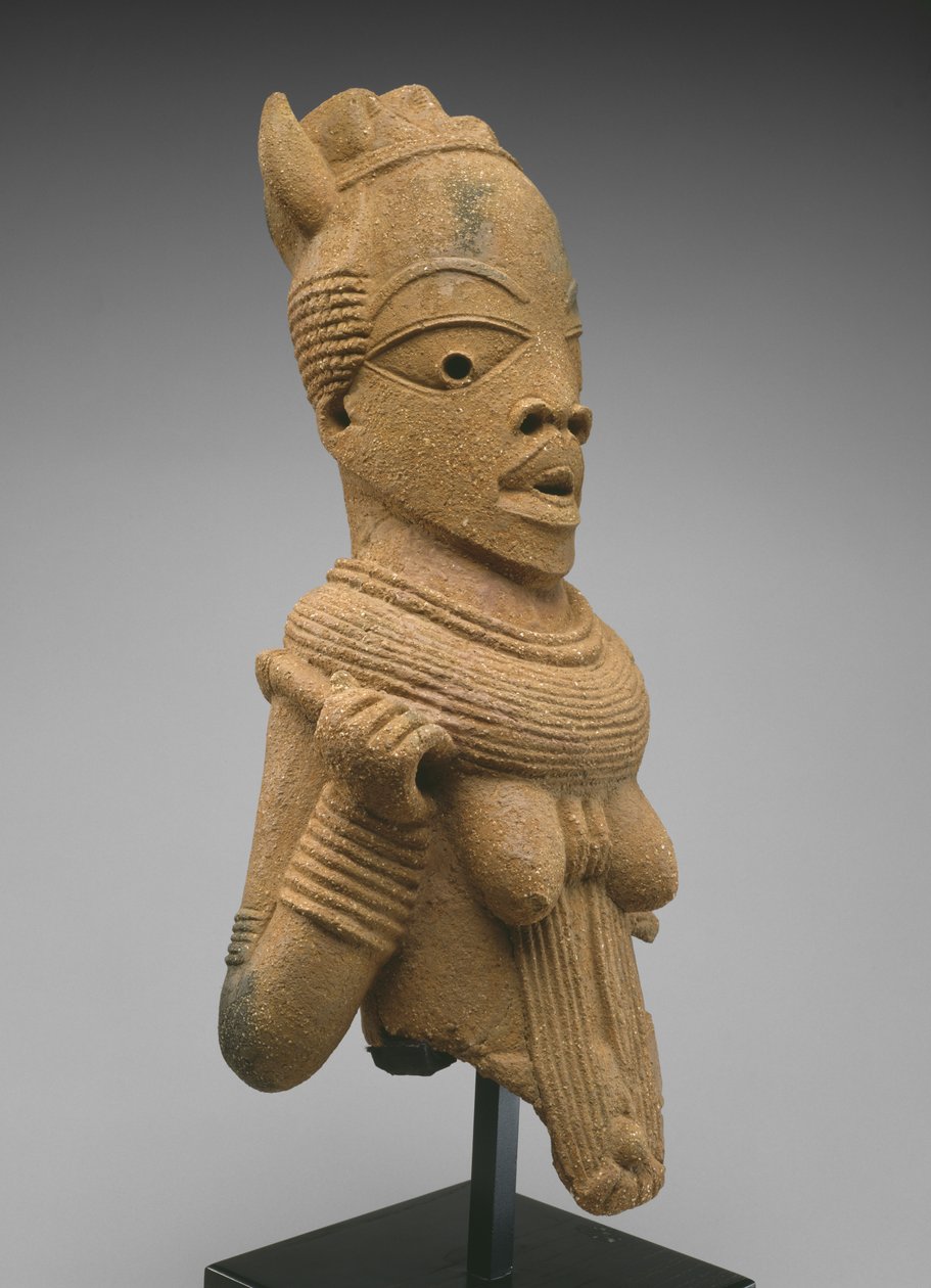 Testa e torso di una figura femminile, regione di Jos Plateau, Nigeria, 500 a.C.-200 d.C. (terracotta) da Culture Nok