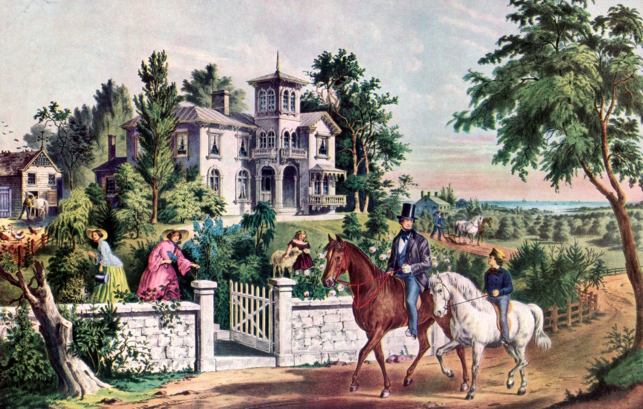 Vita di campagna americana, mattina di maggio, 1855 da Currier and Ives