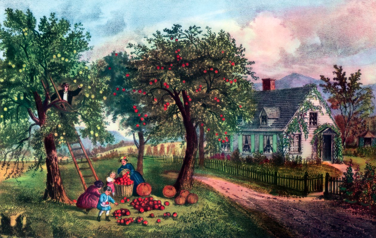 Fattoria americana in autunno, 1869 da Currier and Ives