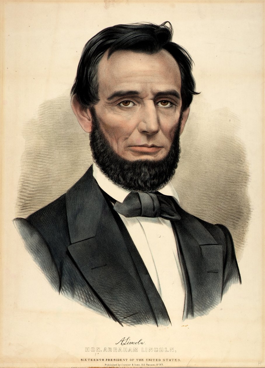 Onorevole Abraham Lincoln, 16° Presidente da Currier and Ives