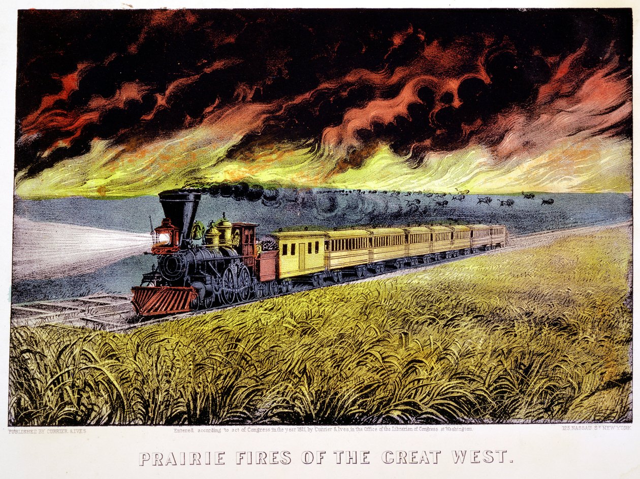 Incendi delle Praterie del Grande Ovest, USA, 1871 da Currier and Ives