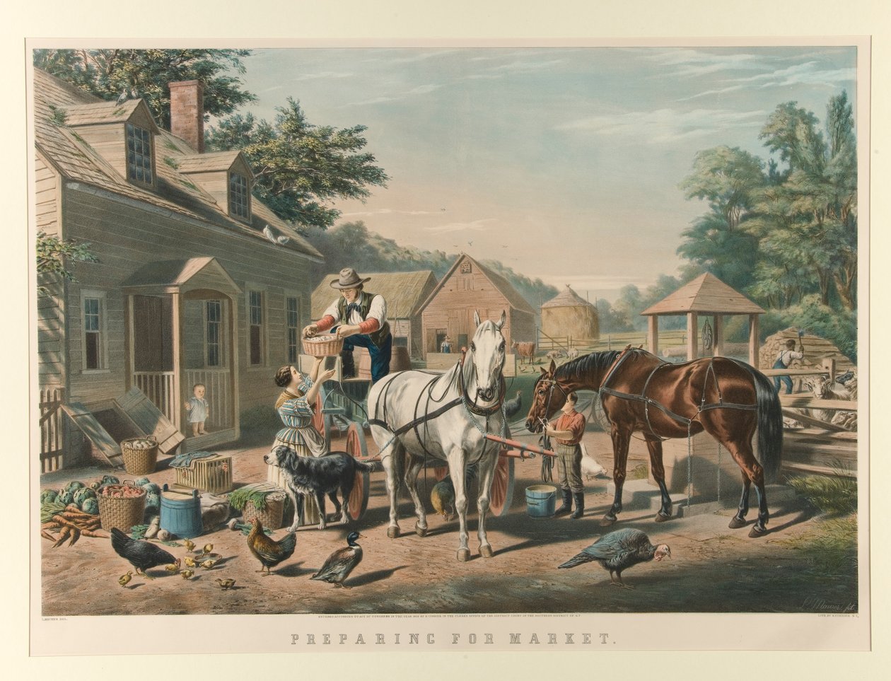 Preparativi per il mercato da Currier and Ives
