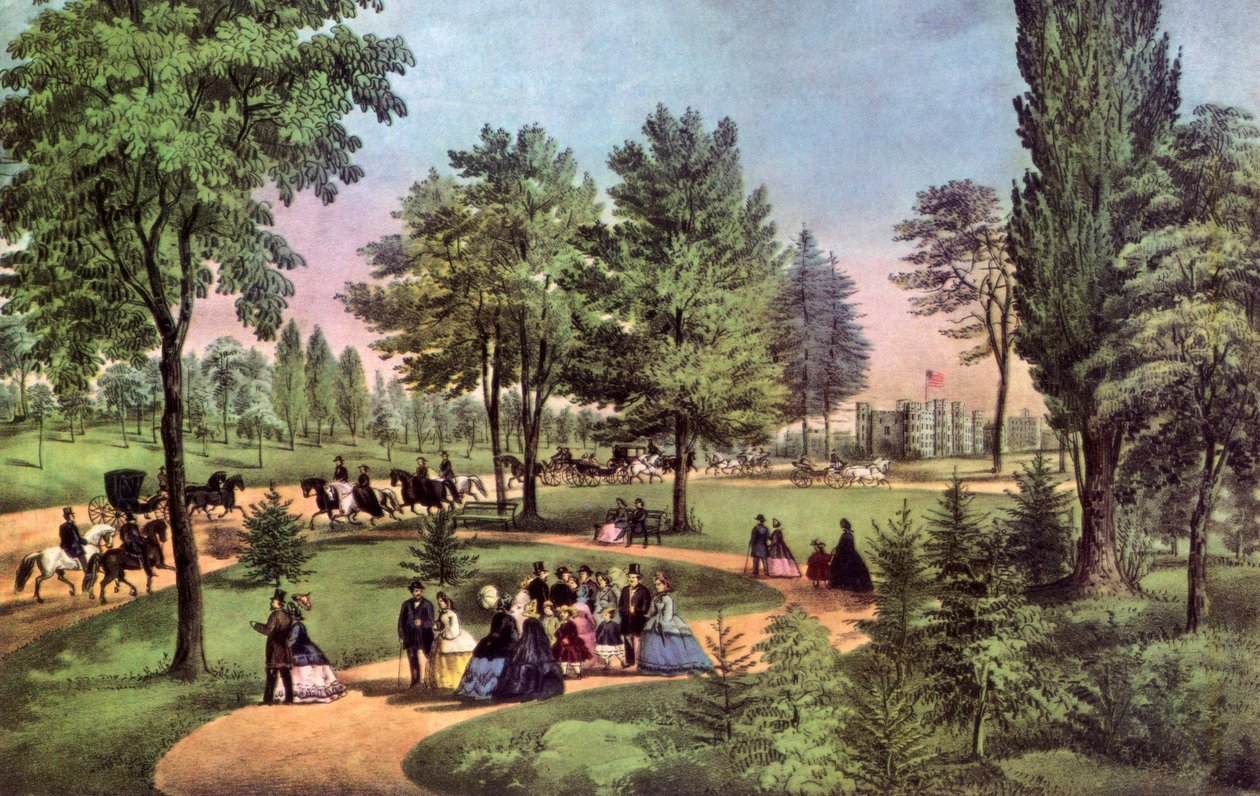 Il viale, Central Park, 1862 da Currier and Ives