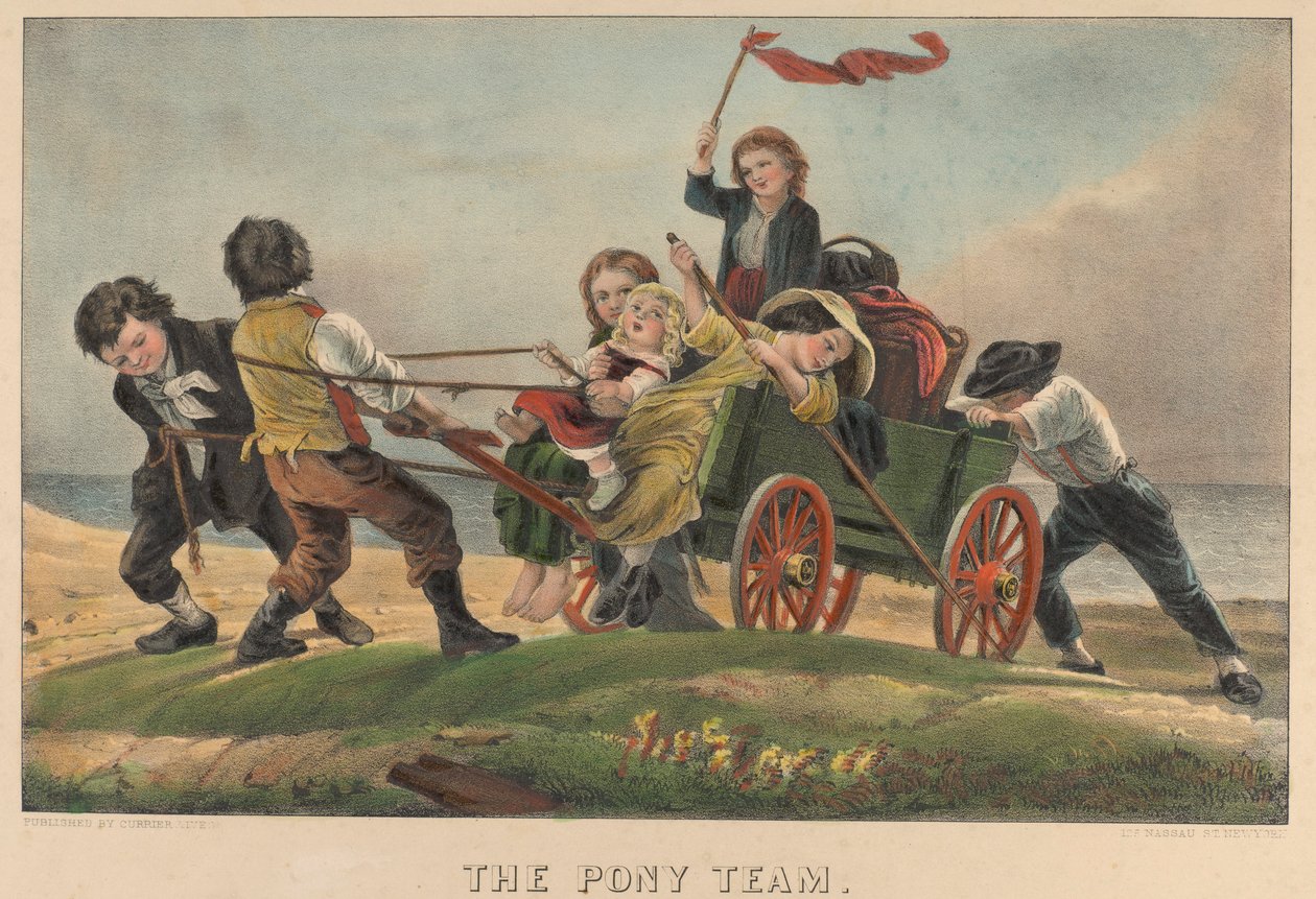La squadra di pony da Currier and Ives