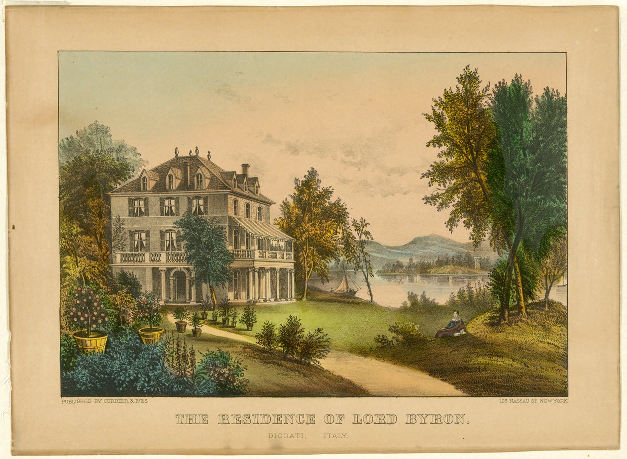 La residenza di Lord Byron da Currier and Ives