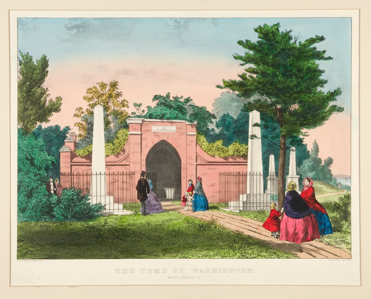 La tomba di Washington, Mount Vernon, VA da Currier and Ives