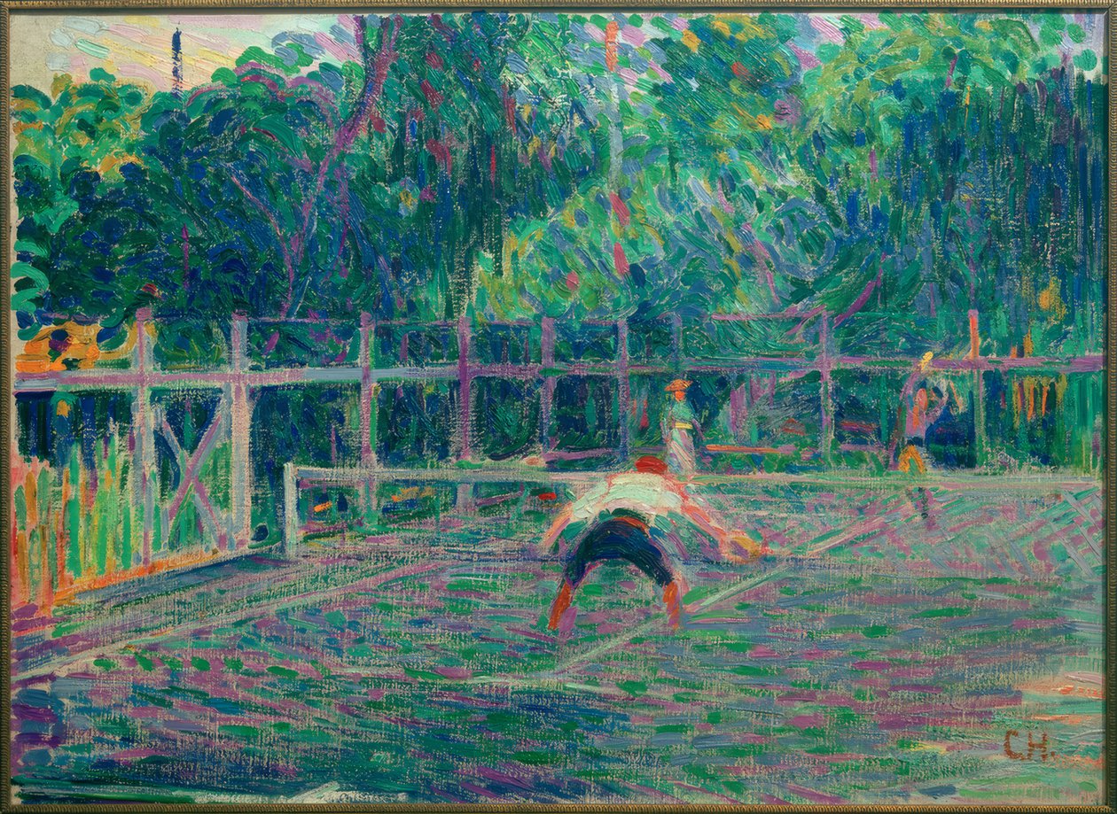 Giocando a tennis a Surbiton sul Tamigi da Curt Herrmann