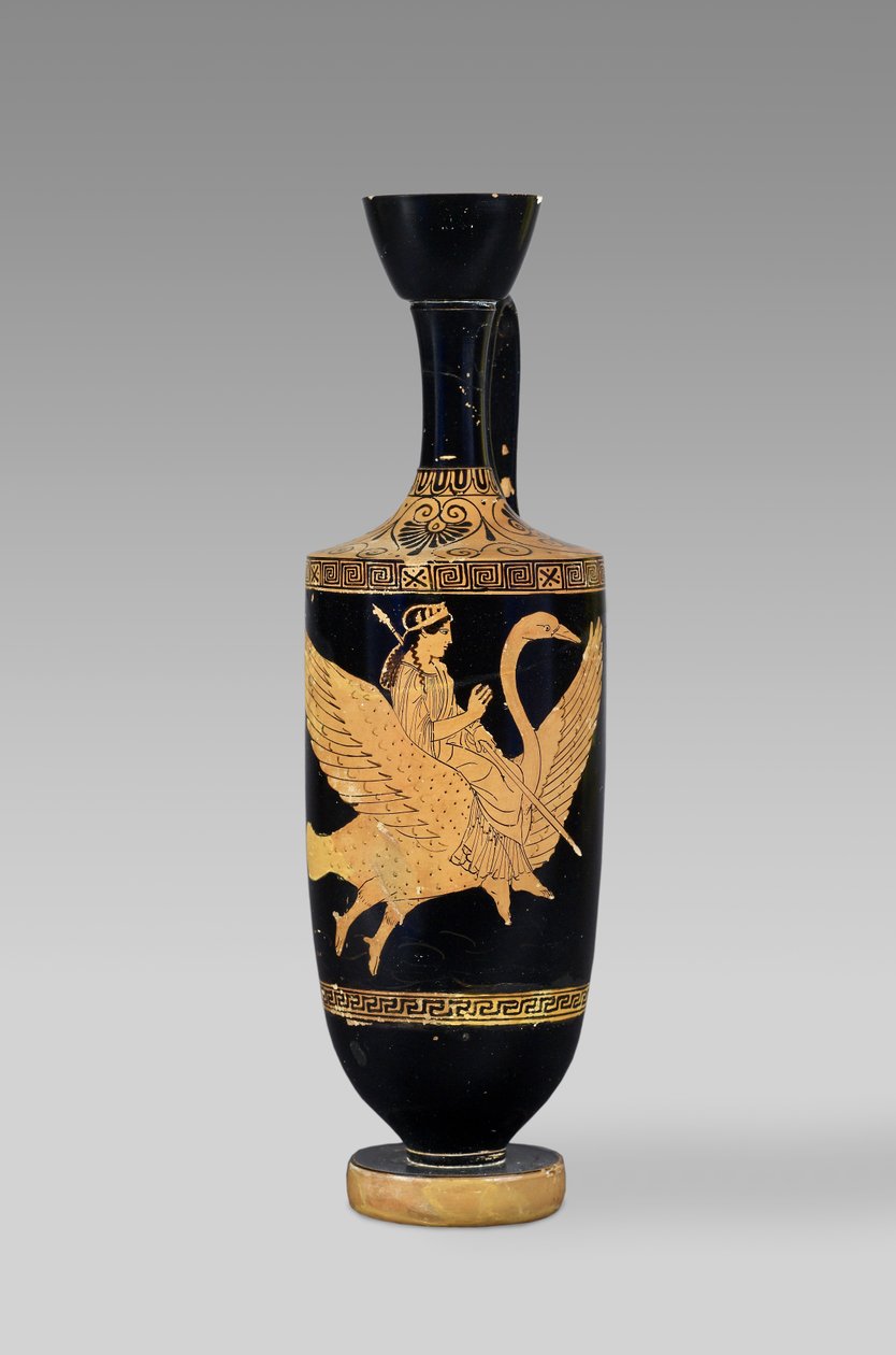 Lekythos attico a figure rosse raffigurante Afrodite che cavalca un cigno volante (ceramica) da Cypriot