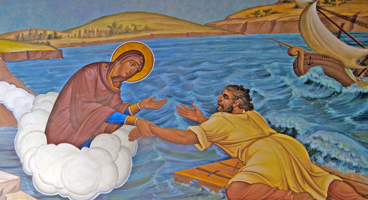 La Vergine Maria salva un marinaio naufragato, Cipro da Cypriot