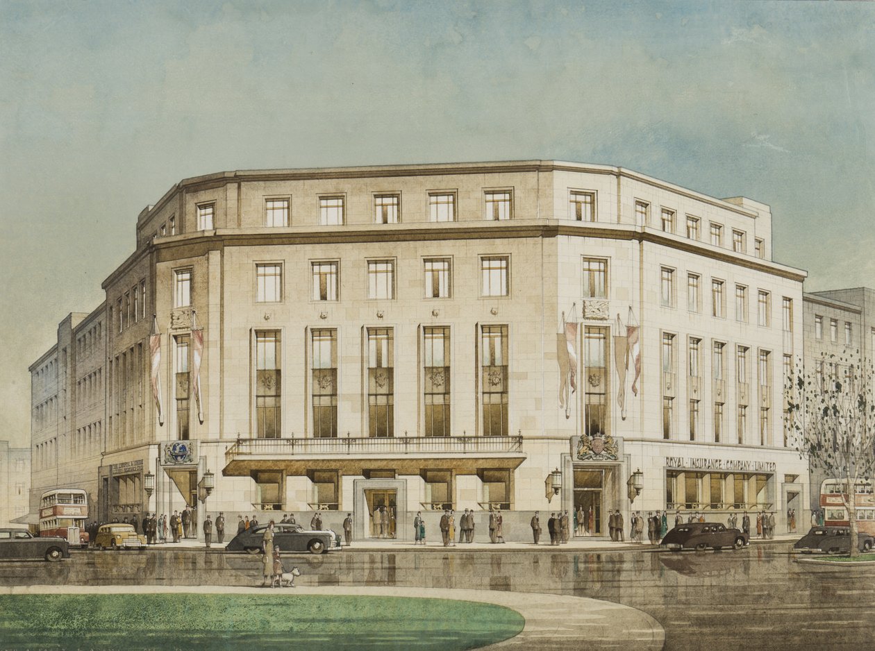 La Royal Insurance Company, Plymouth, su progetto di Thomas Smith Tait da Cyril Farey