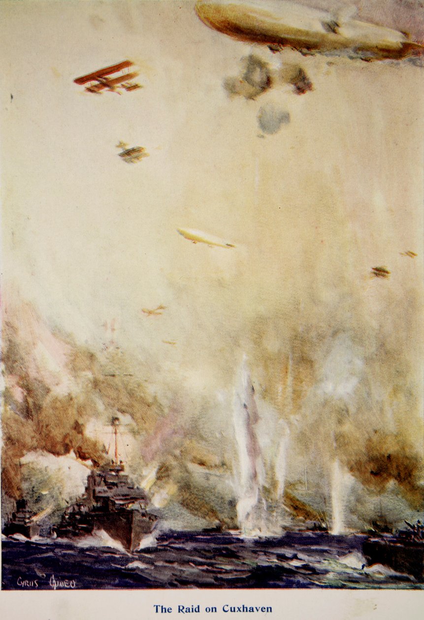 Il raid su Cuxhaven, dicembre 1914, illustrazione da 