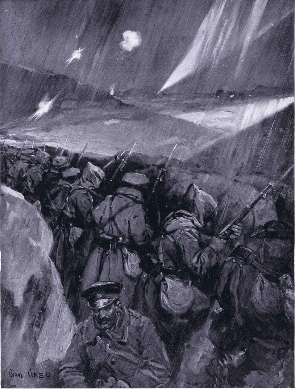 Bulgari che assediano Adrianopoli 1912-1913, illustrazione da La storia delle nazioni di Hutchinson VOL 4 c.1920s da Cyrus Cuneo