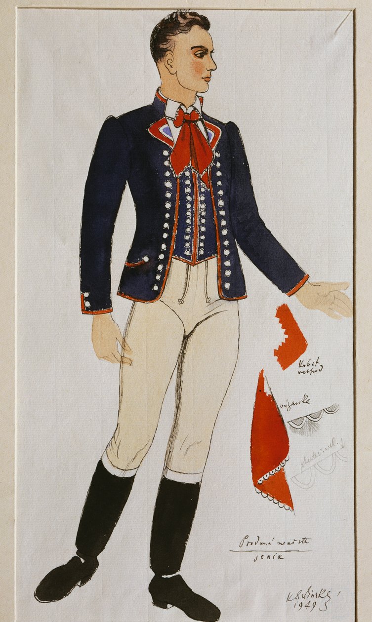 Costume per La sposa barattata di Bedrich Smetana, bozzetto da Czech School