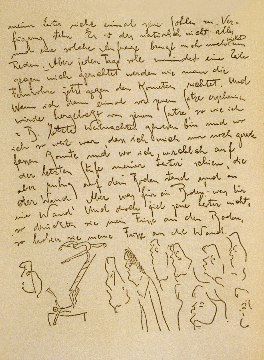 Manoscritto di Franz Kafka, 1910 circa (inchiostro su carta) da Czech School