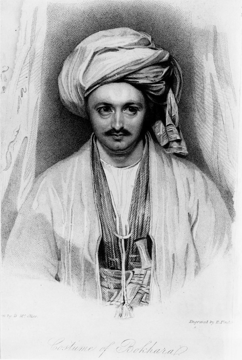 Ritratto di Sir Alexander Burnes (1805-41) inciso da E. Findes da D McClise