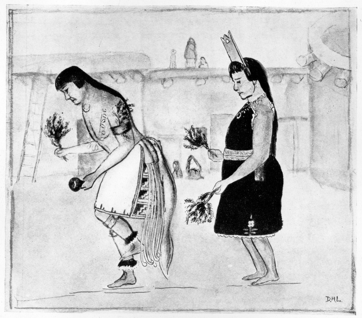 Ballerini indiani Pueblo, c.1925 da D. H. Lawrence