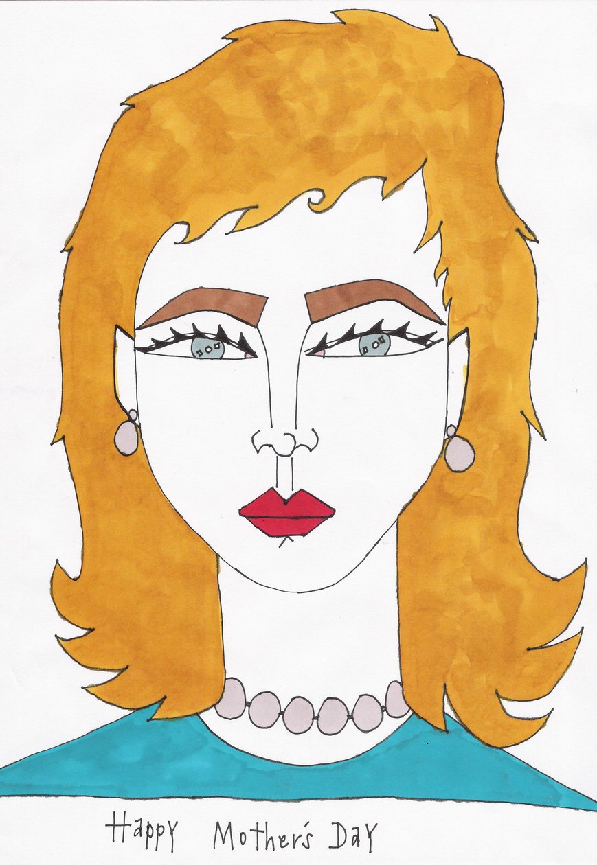 Buona festa della mamma, 2017 (pennarello su carta) da Daisy de Villeneuve