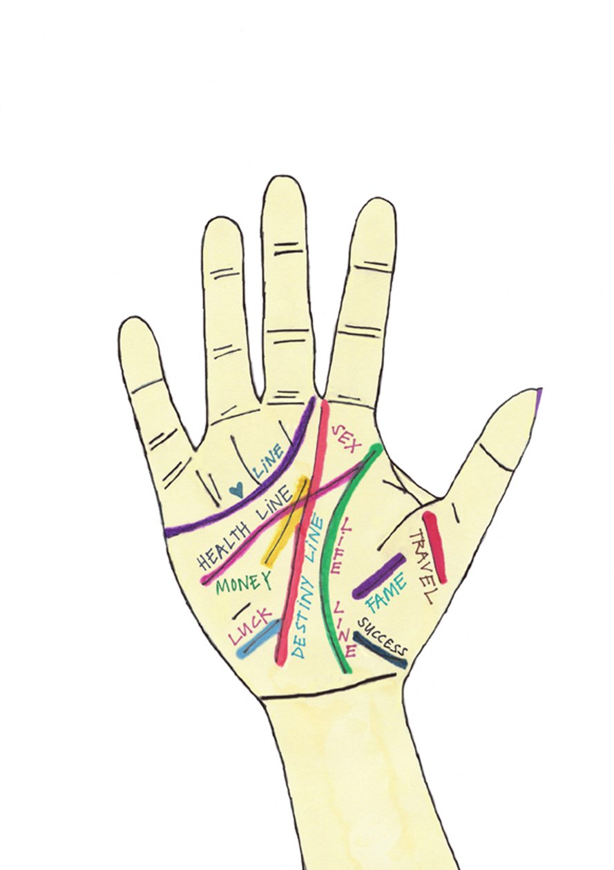 Palm Hand (pennarello su carta) da Daisy de Villeneuve