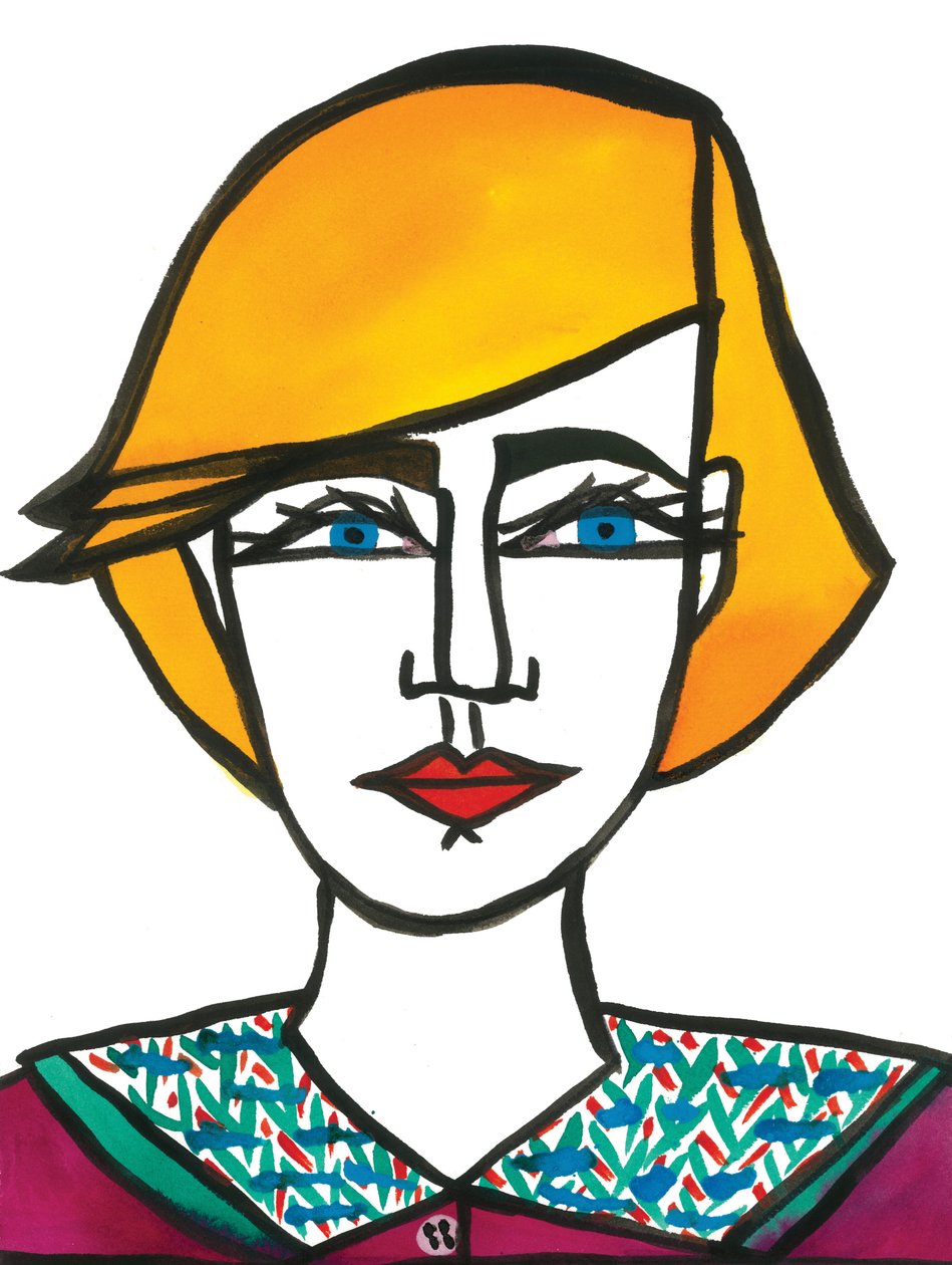Princess Di Hair, 2024 (penna e pittura su carta) da Daisy de Villeneuve