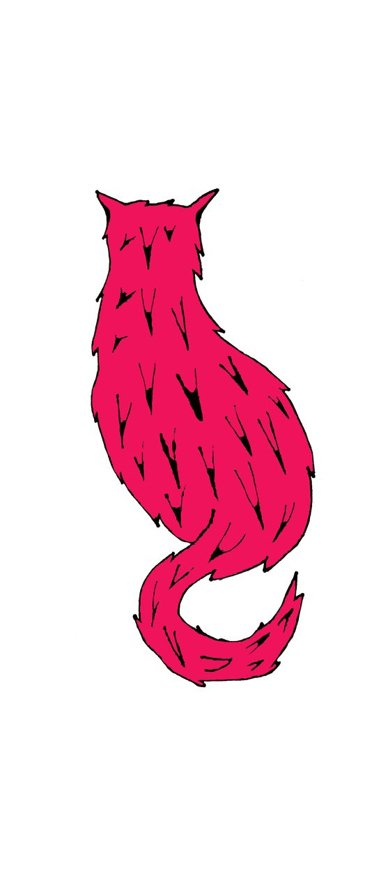 Gatto rosso (pennarello su carta) da Daisy de Villeneuve