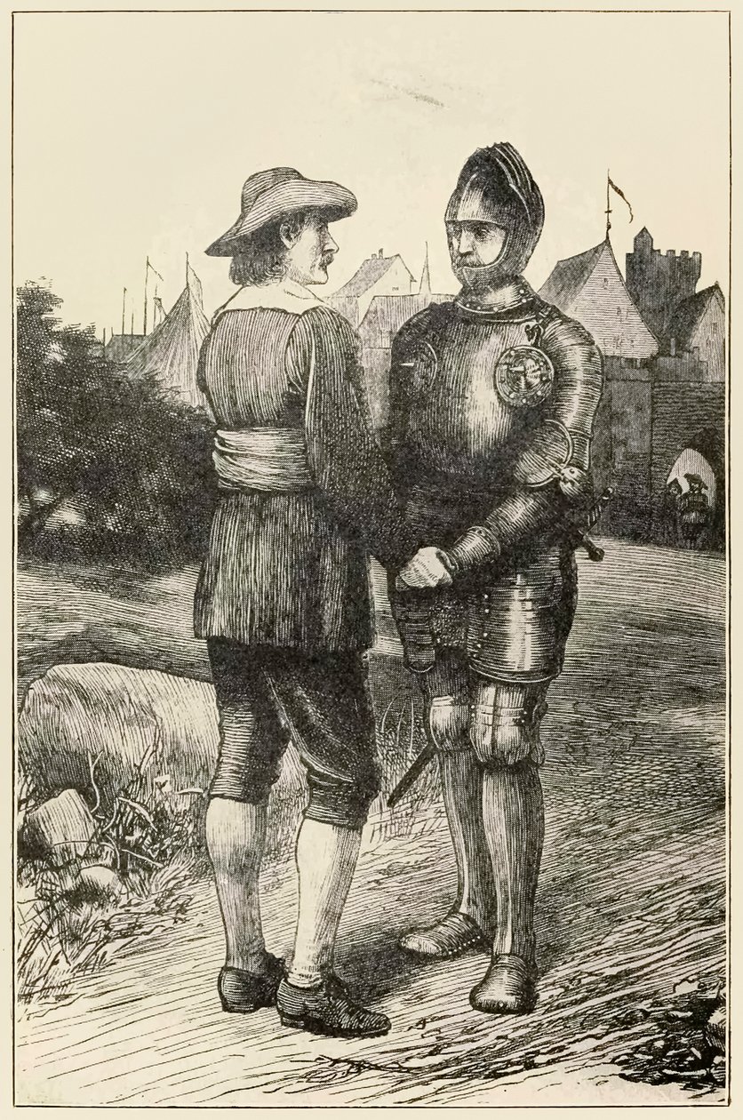 Hopeful e Christian da Il pellegrinaggio del cristiano da questo mondo a quello che verrà di John Bunyan (1628-1688) illustrazione di Thomas Dalziel (1823-1906) da Dalziel Brothers