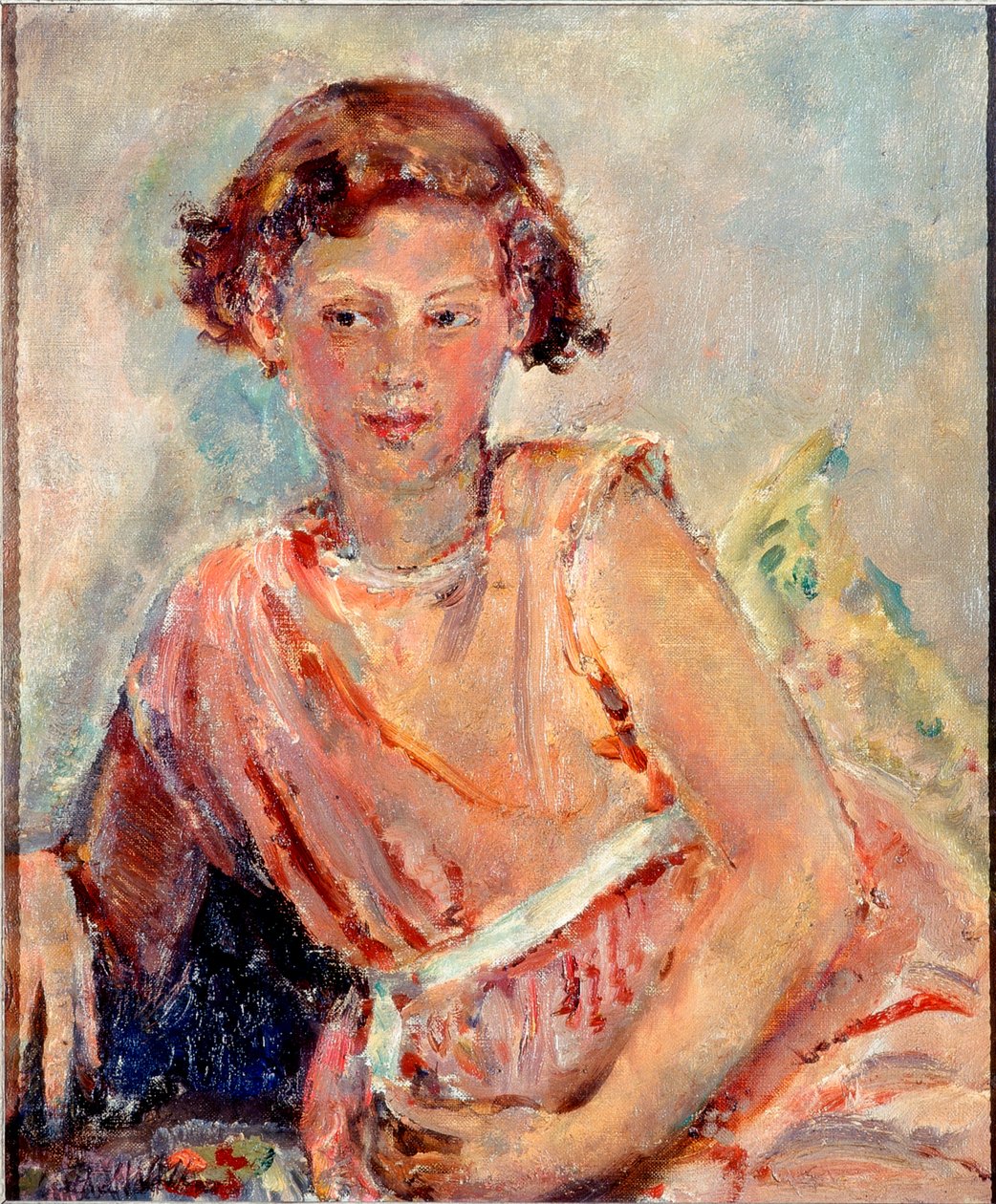 In Pensive Mood (olio su tela) da Dame Ethel Walker