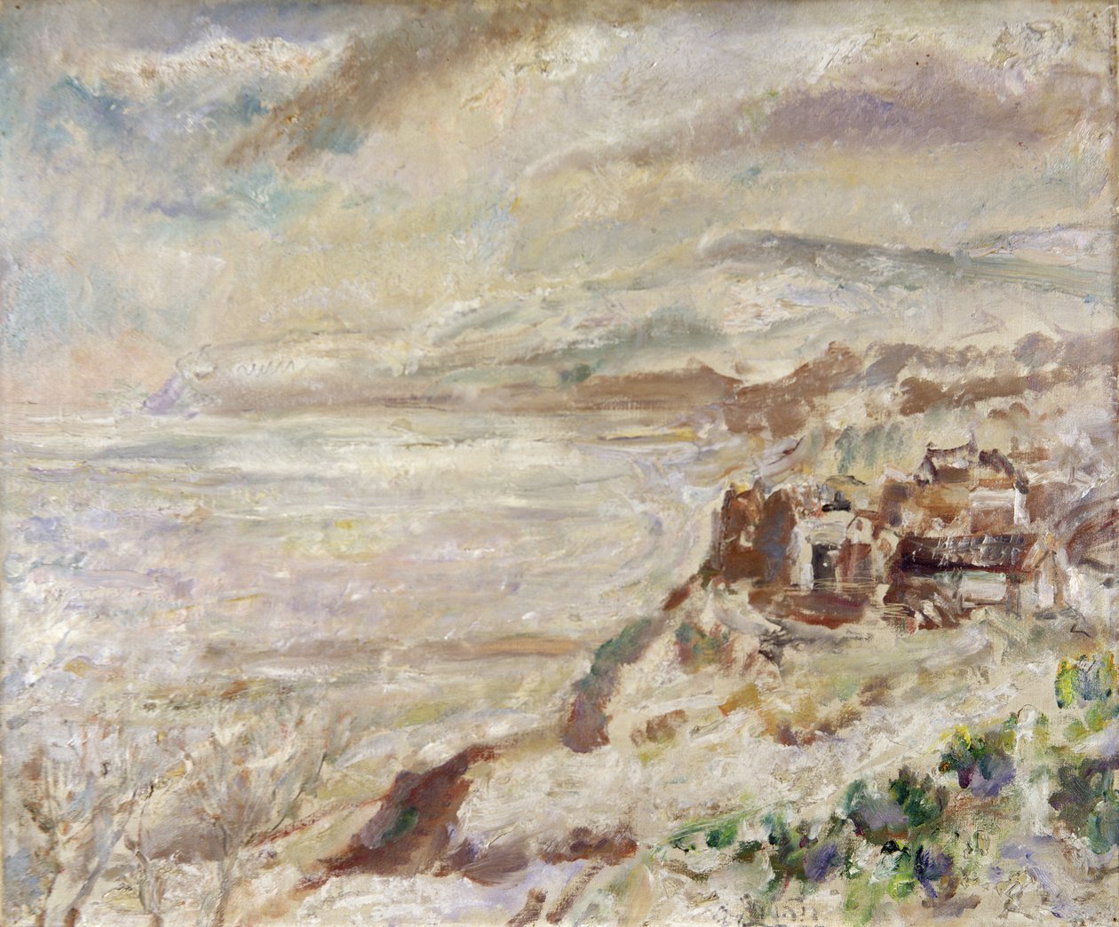 La baia di Robin Hood in inverno (olio su tela) da Dame Ethel Walker