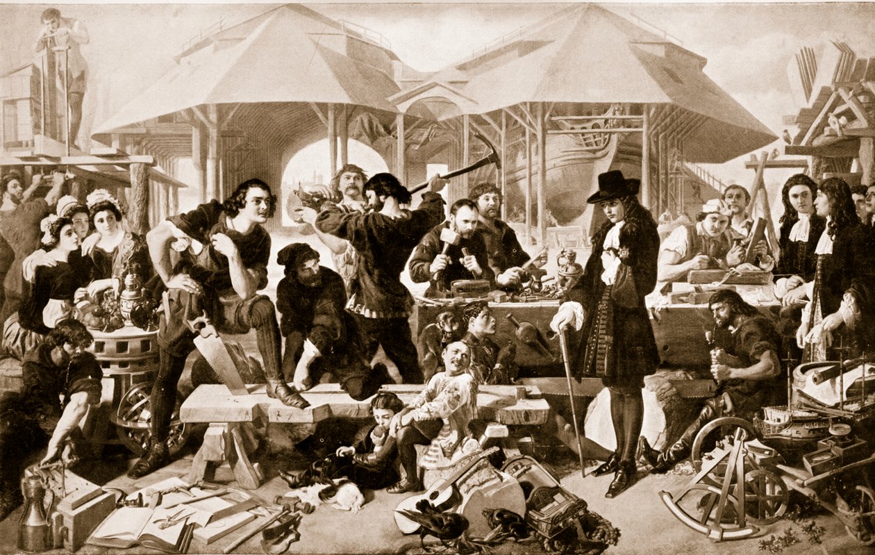 Pietro il Grande al cantiere navale di Deptford da Daniel Maclise