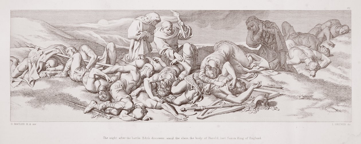 Die Nacht nach der Schlacht, Edith entdeckt unter den Gefallenen den Körper von Harold, dem letzten sächsischen König von England, aus 