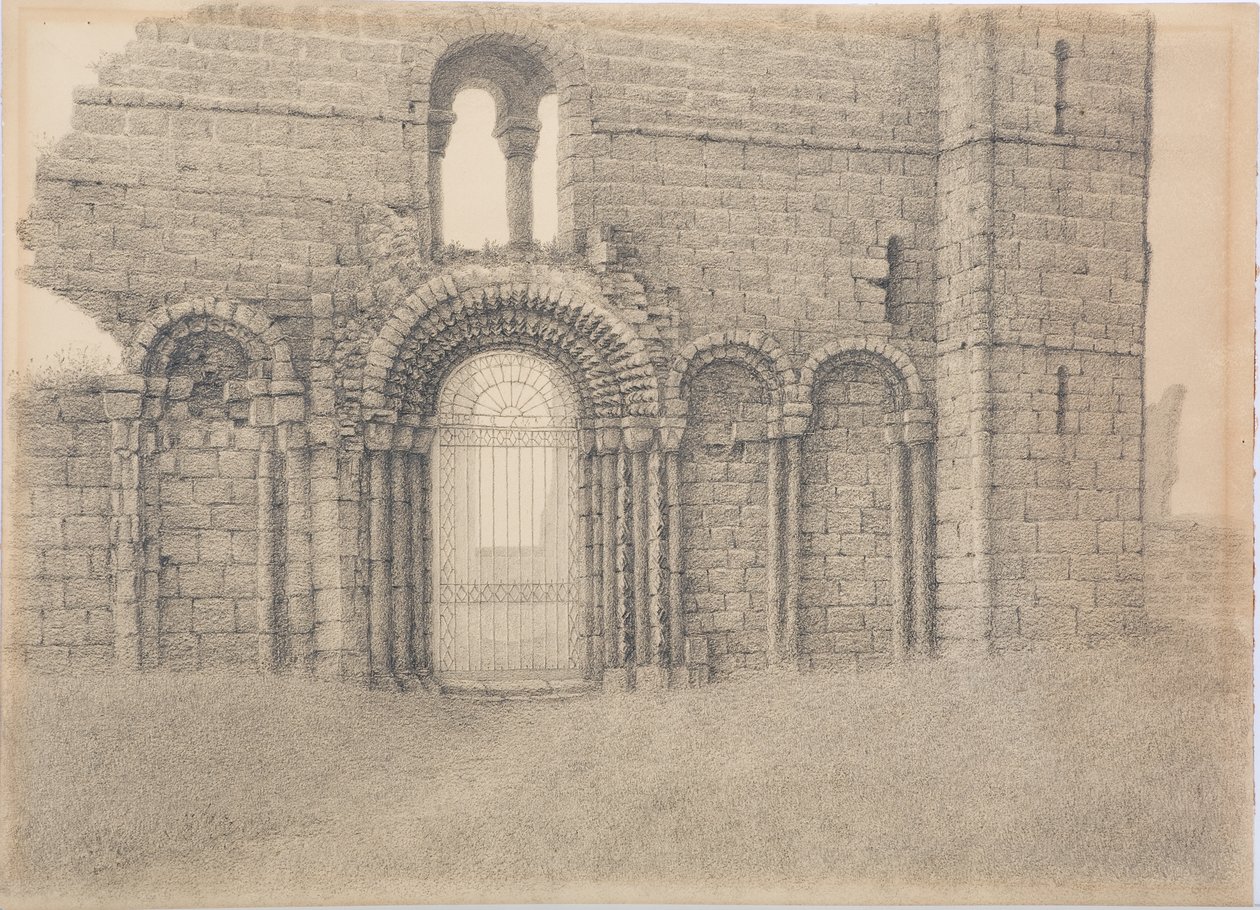 Priorato di Lindisfarne, fronte ovest, c.1916 da Daniel Oliver
