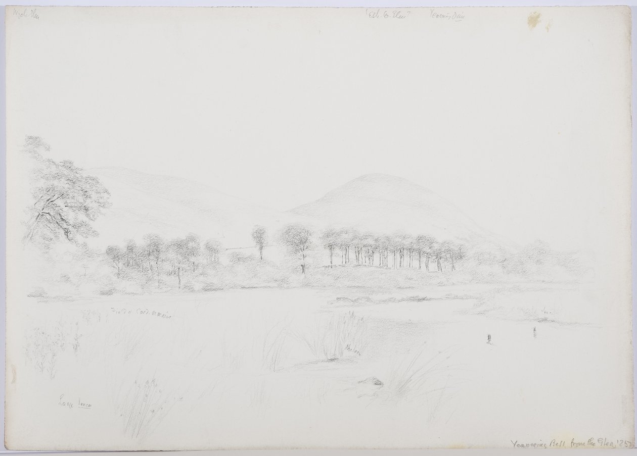 Yeavering Bell dalla valle, 1867 da Daniel Oliver