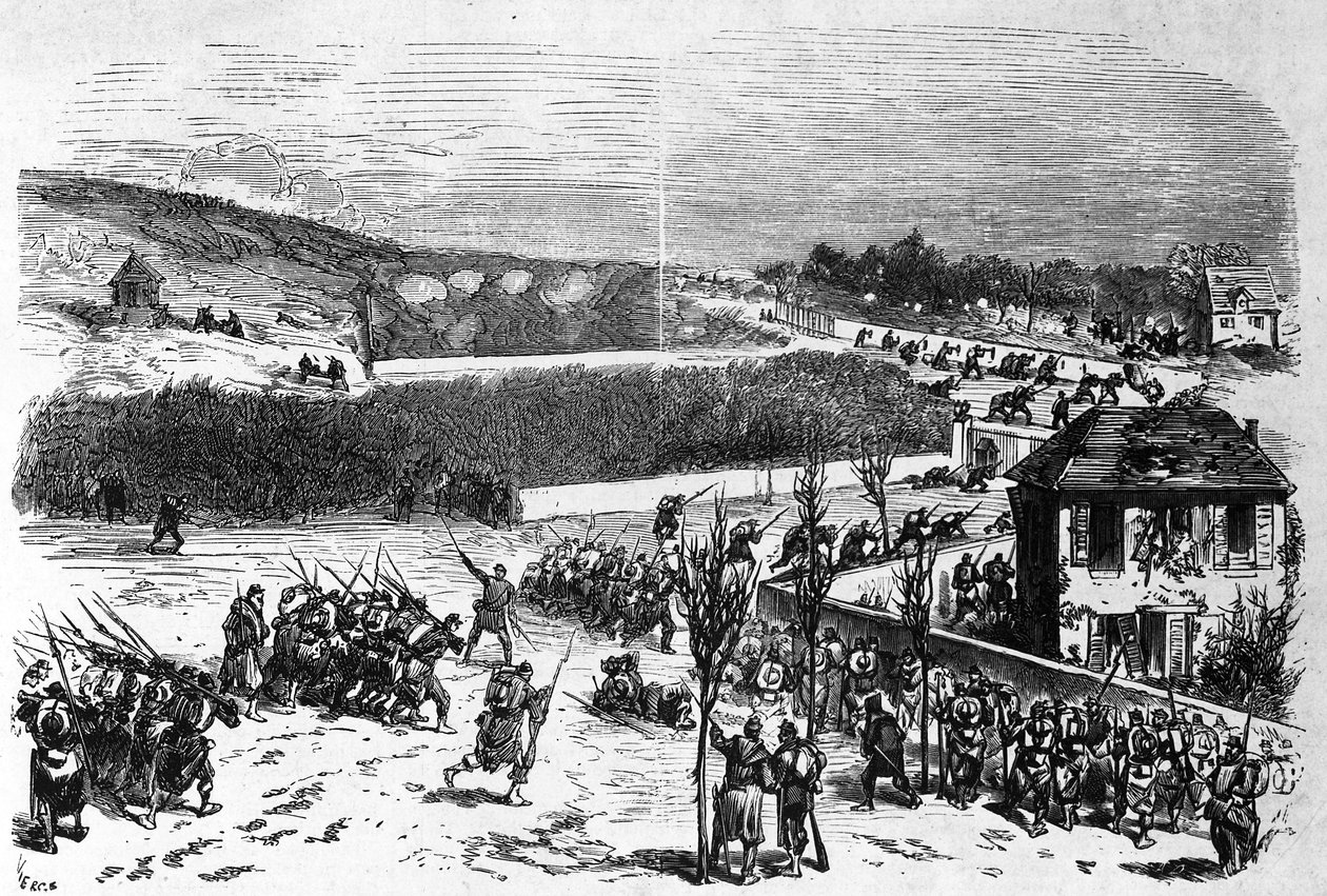 Truppe sotto il comando del generale de Bellemare alla battaglia di Buzenval, fine XIX secolo da Daniel Urrabieta Vierge