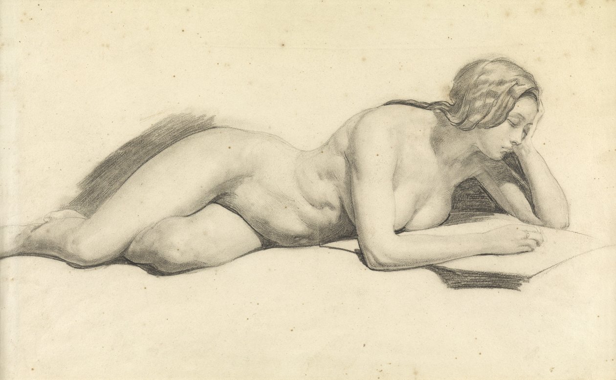 Studio di un nudo femminile che legge da Daniel Maclise