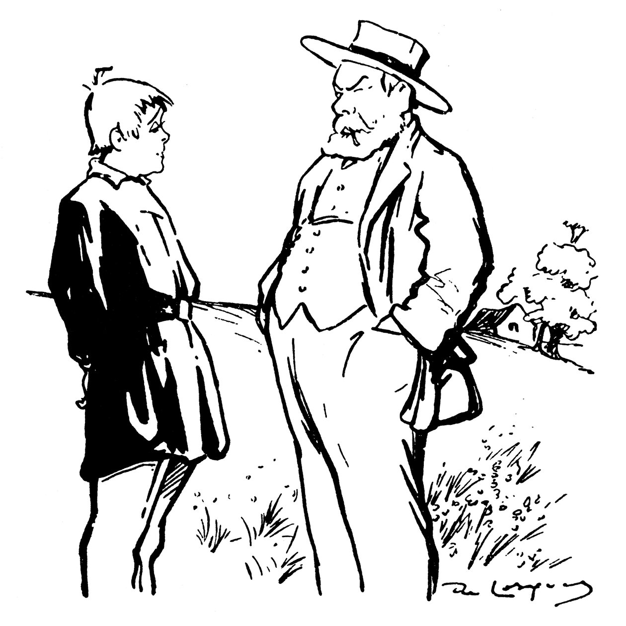 Illustrazione per la commedia prodotta da Jules Renard dal suo romanzo "Testa di carota" da Daniel de Losques