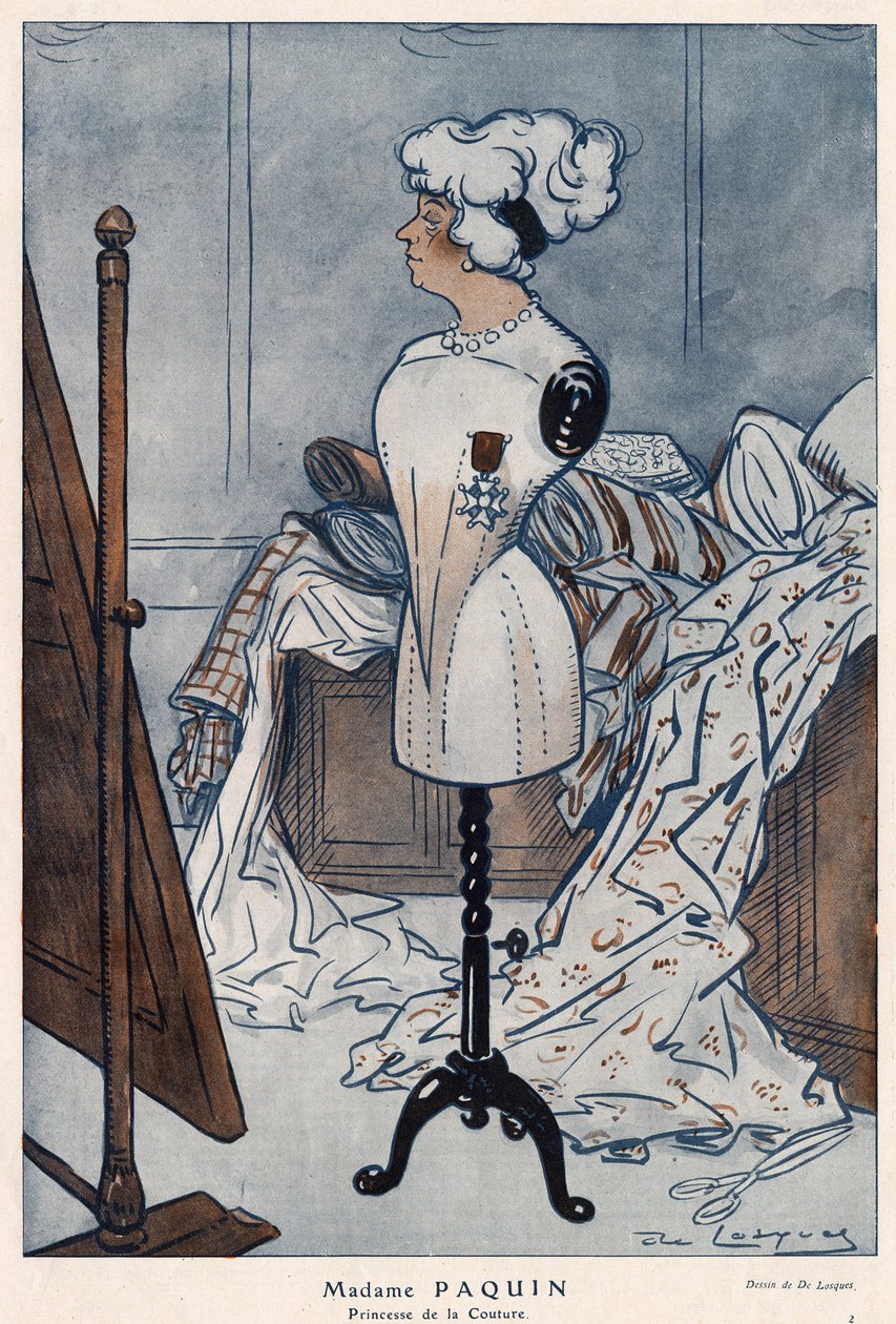 Madame Jeanne Paquin (1869-1936), stilista francese, rappresentata con la croce della Legion d