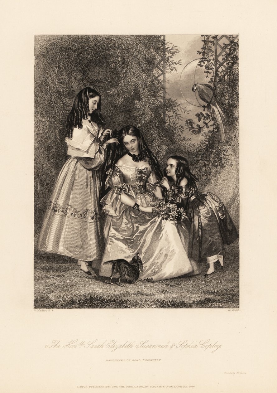 Sarah Elizabeth, Susannah e Sophia Copley, figlie di John Copley da Daniel (after) Maclise