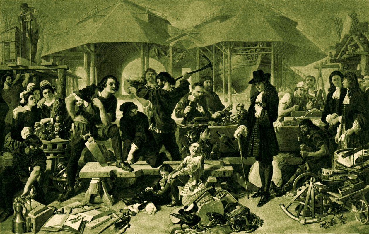 Pietro il Grande al cantiere navale di Deptford da Daniel 1806 70 Maclise