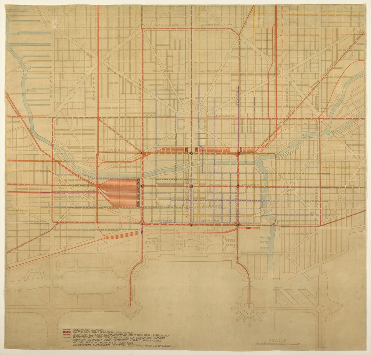 Tavola 80 dal Piano di Chicago, 1909: Chicago. Diagramma del Centro Città, Mostrando il Proposto... da Daniel Burnham