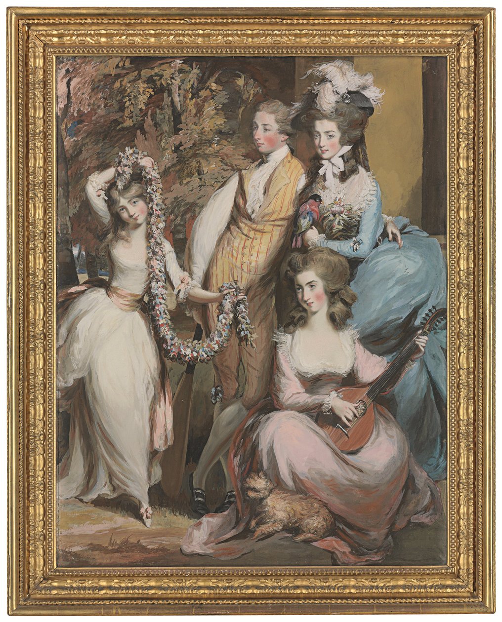 Ritratto a figura intera di Mary Sturt di Crichel (1740-1807) con i suoi tre figli maggiori, Diana, Mary e Humphry da Daniel Gardner