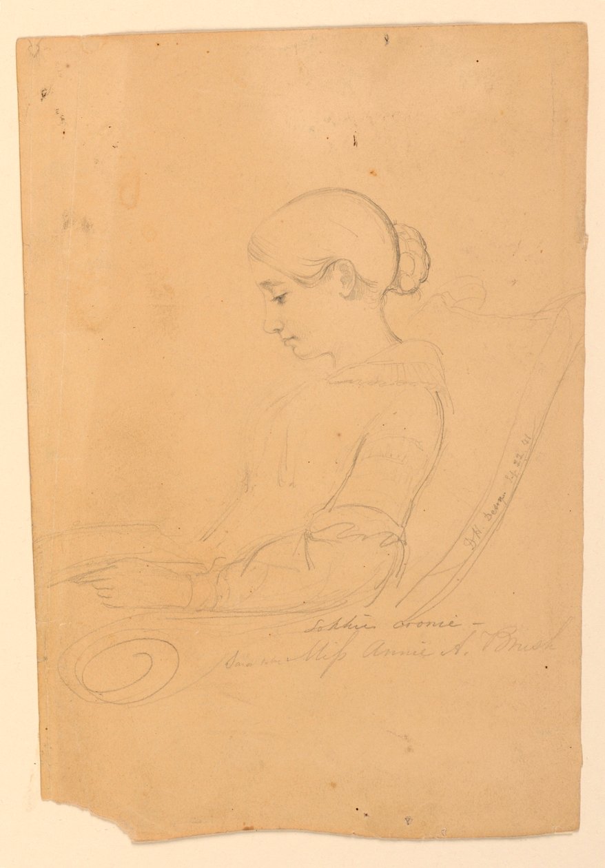 Disegno, Annie A Brush, seduta, 22 settembre 1841 da Daniel Huntington