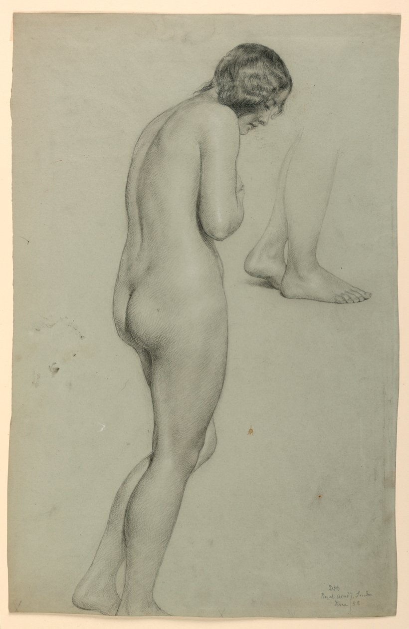 Disegno, Nudo femminile, 1858 da Daniel Huntington