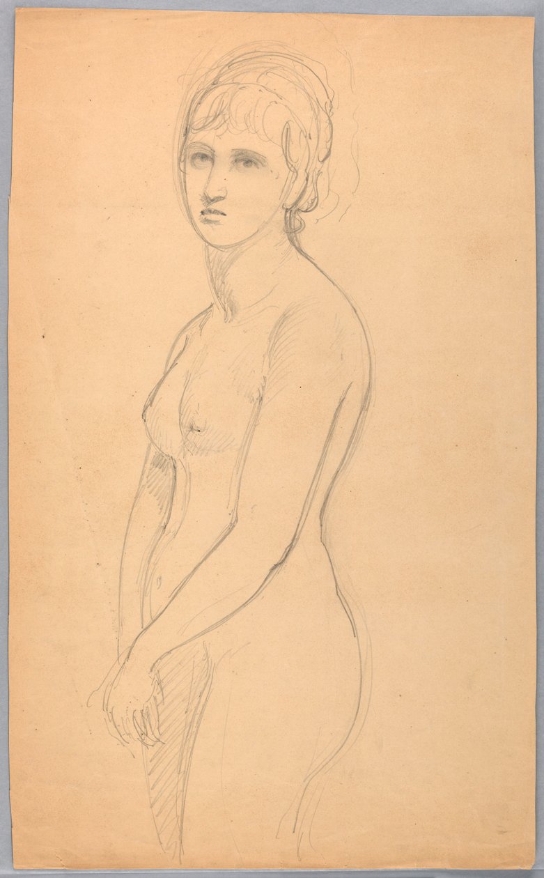 Disegno, Nudo femminile in piedi, 1860-70 da Daniel Huntington