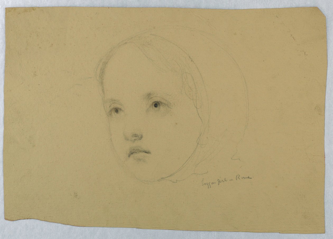 Disegno, Testa di bambino, 1843 da Daniel Huntington