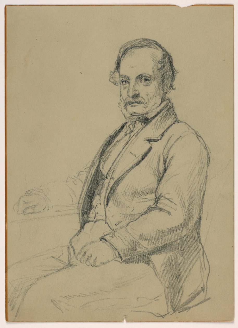 Disegno, Uomo seduto, 1860 ca. da Daniel Huntington