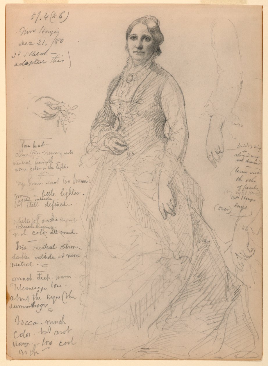 Disegno, signora Rutherford B. Hayes, 21 dicembre 1880 da Daniel Huntington