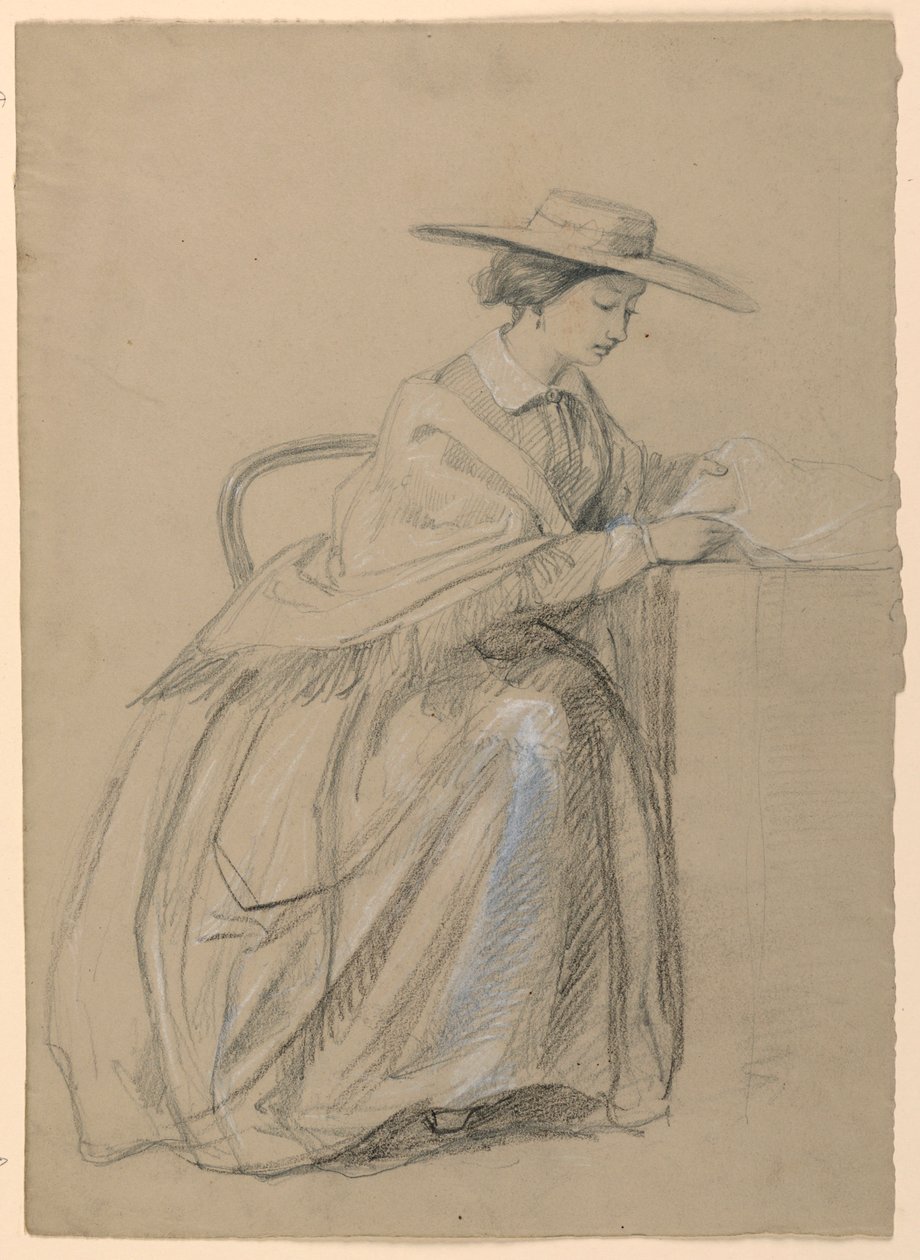 Disegno, la signora Sheppard Gandy seduta, 1859 da Daniel Huntington